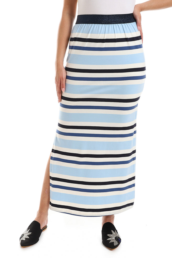 Striped Skirt With Side Slit