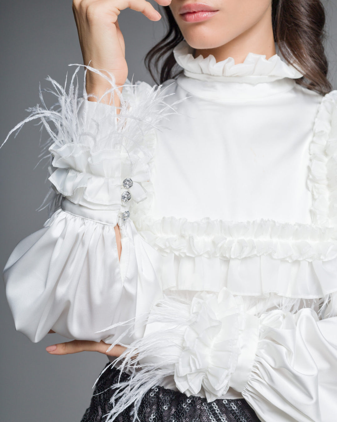 Feather Frilled Blouse
