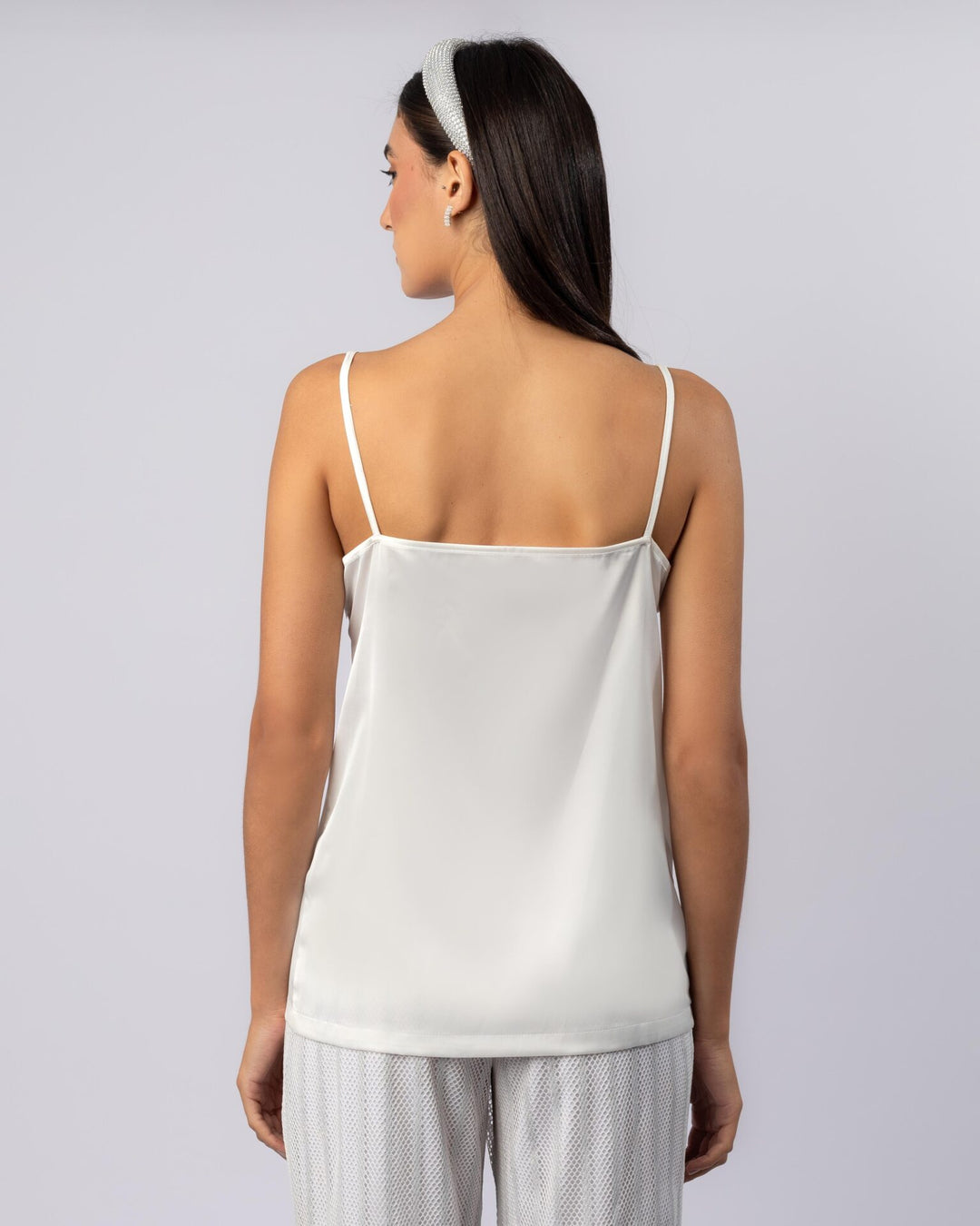 Lace Trimmed Chiffon Camisole