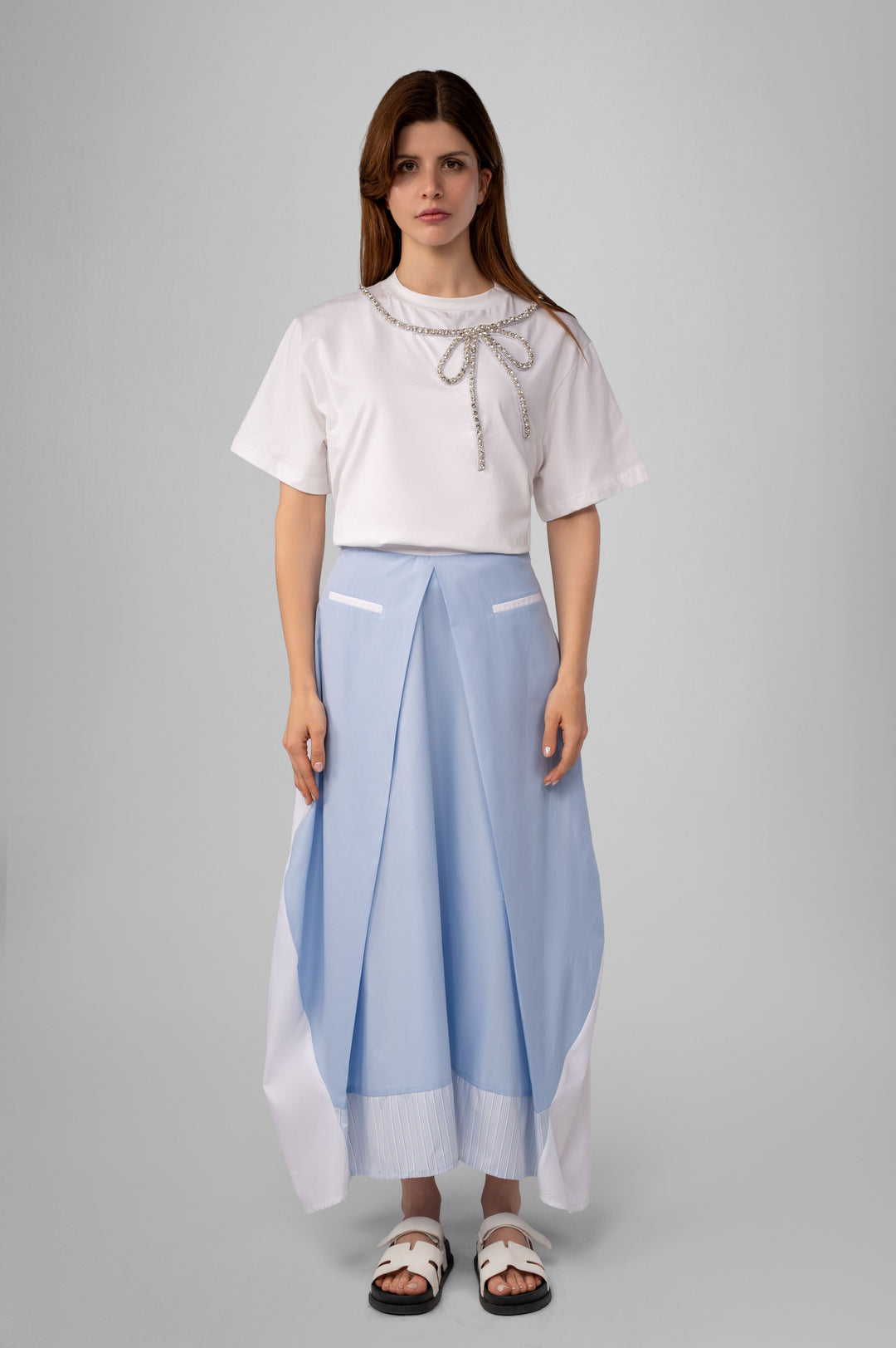 Embellished Basic Cotton T-Shirt