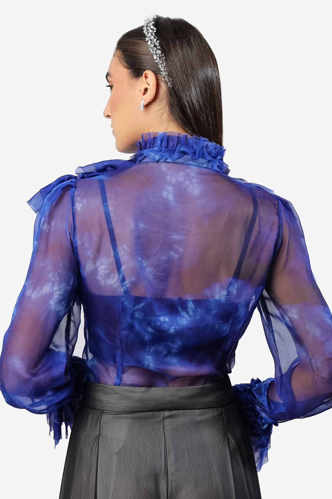 Midnight Frill Sheer Blouse
