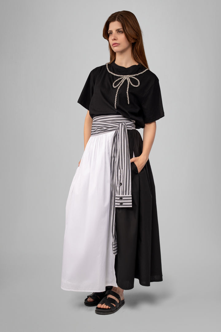 The Dual Tone Wrap Skirt