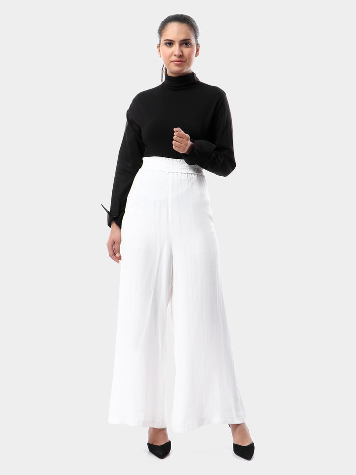 Turtleneck With Cotton Sleeves Blouse