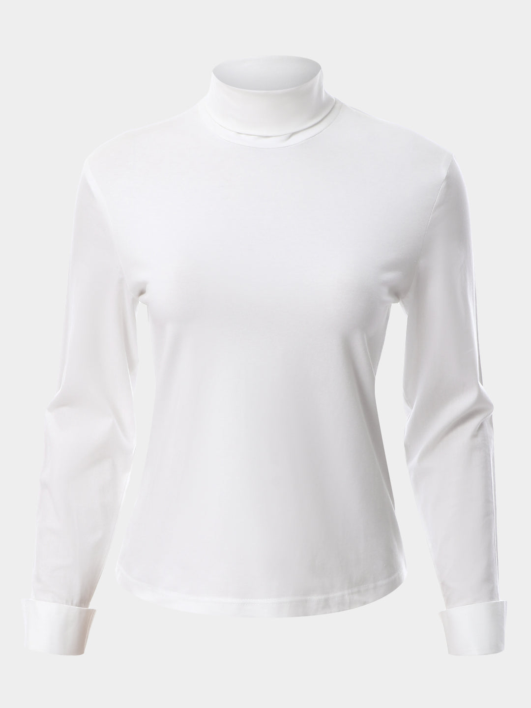 Turtleneck With Cotton Sleeves Blouse