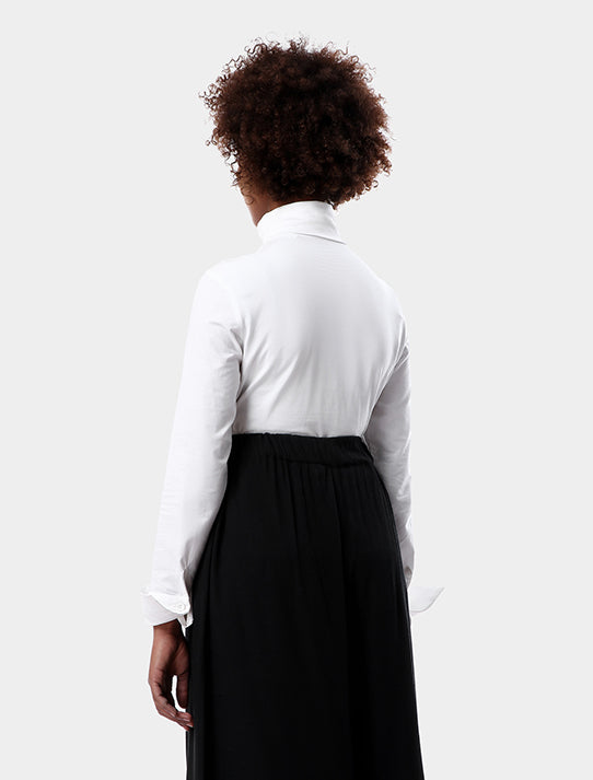 Turtleneck With Cotton Sleeves Blouse
