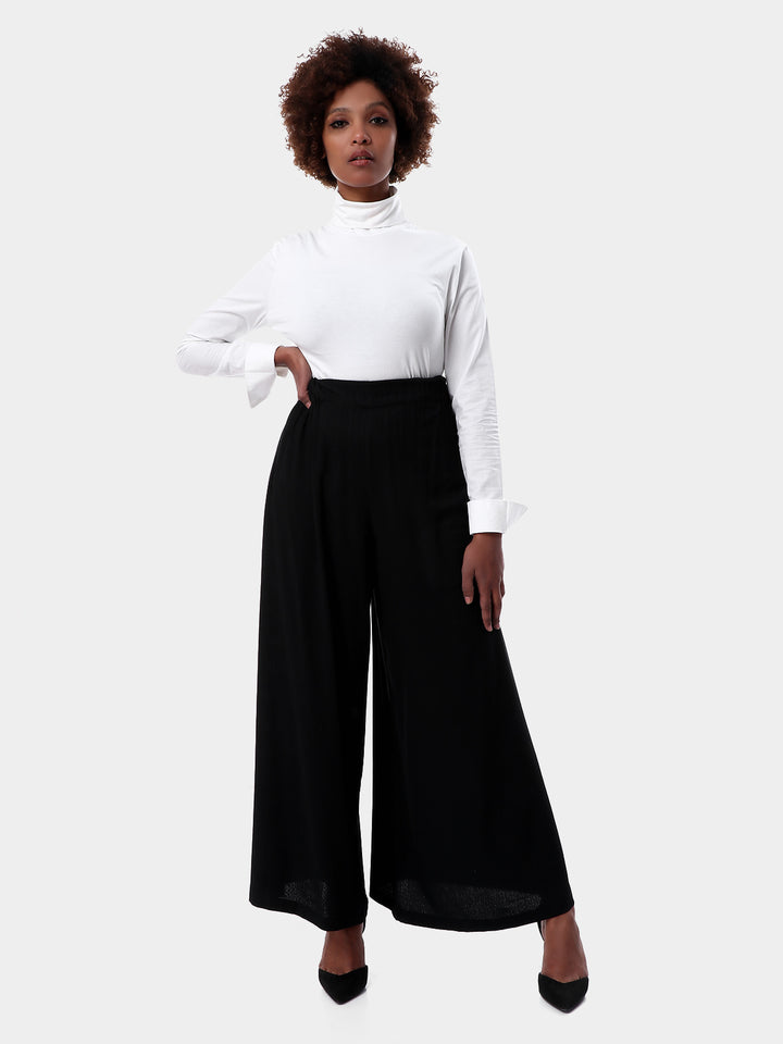 Turtleneck With Cotton Sleeves Blouse
