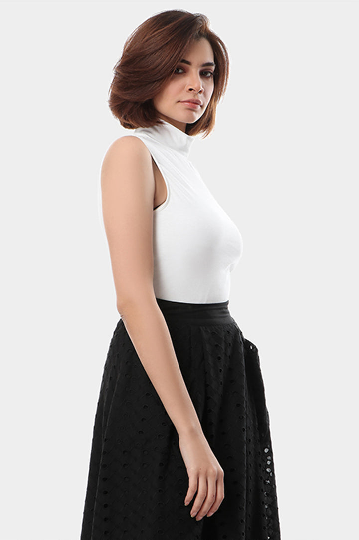 Turtleneck Sleeveless Blouse