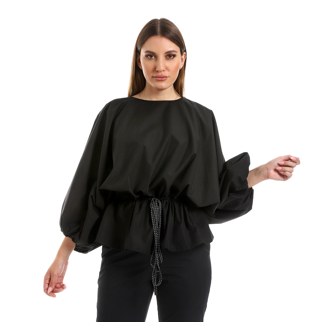 Blouse With Wide Puffy Over Sized Sleeves