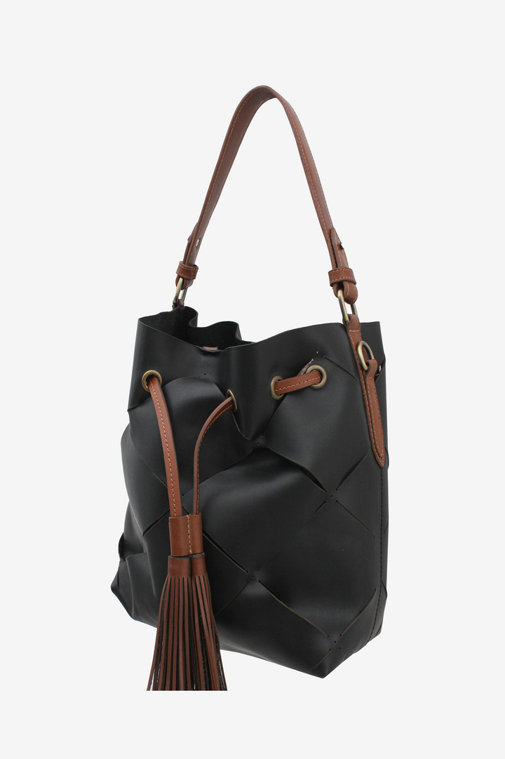 Woven Leather Shoulder Bag