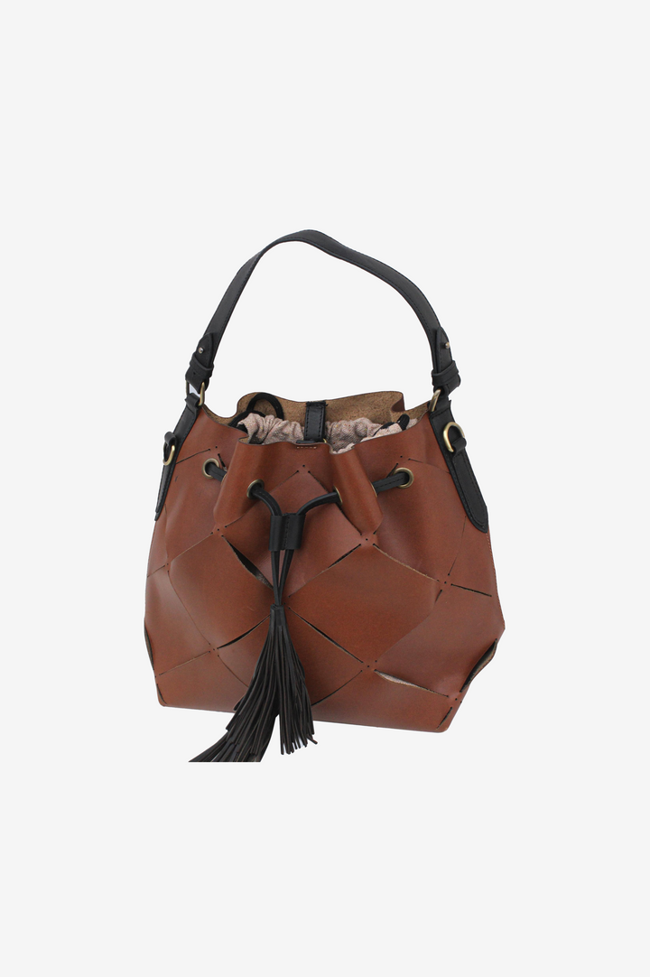 Woven Leather Shoulder Bag