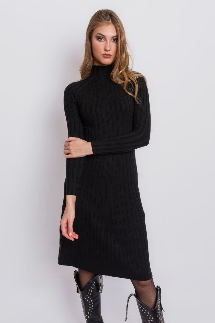 Ribbed Turtleneck Dress