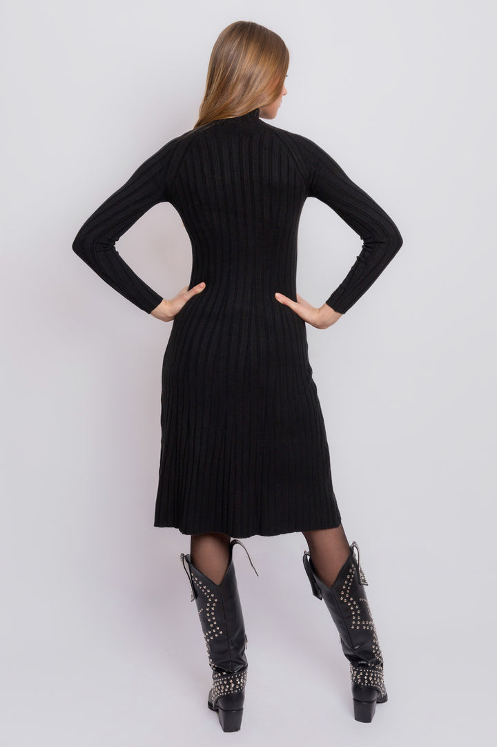 Ribbed Turtleneck Dress