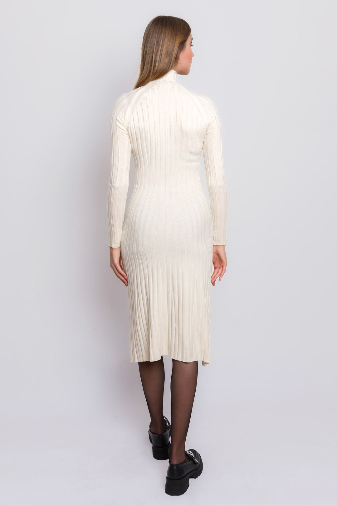 Ribbed Turtleneck Dress