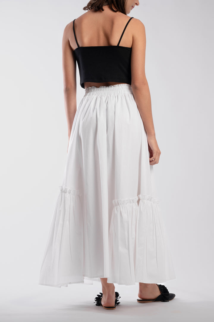 Maxi Skirt With Ruffled Trim