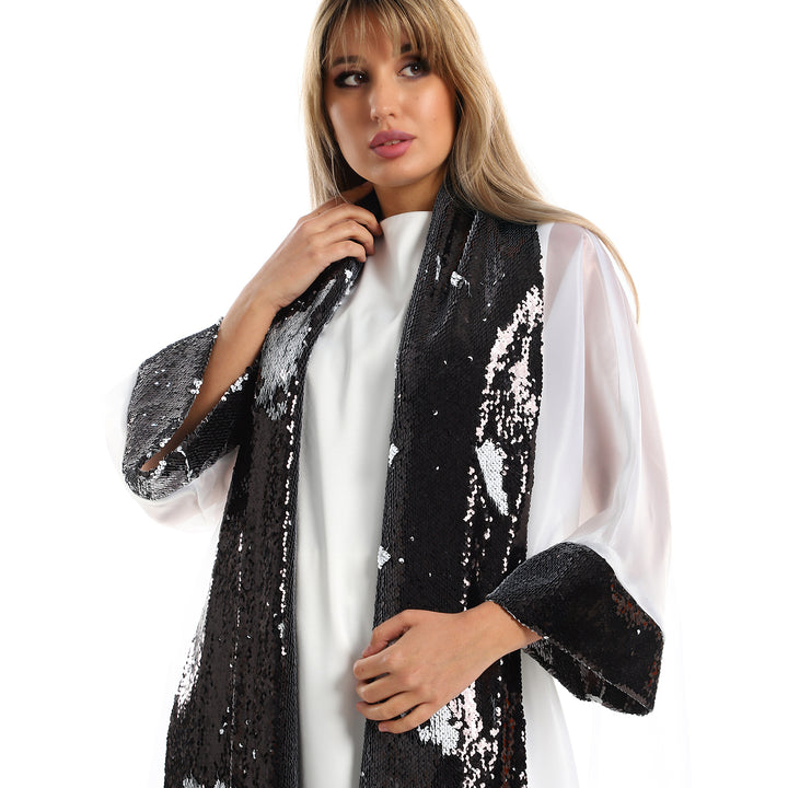 Black Sequins Kimono