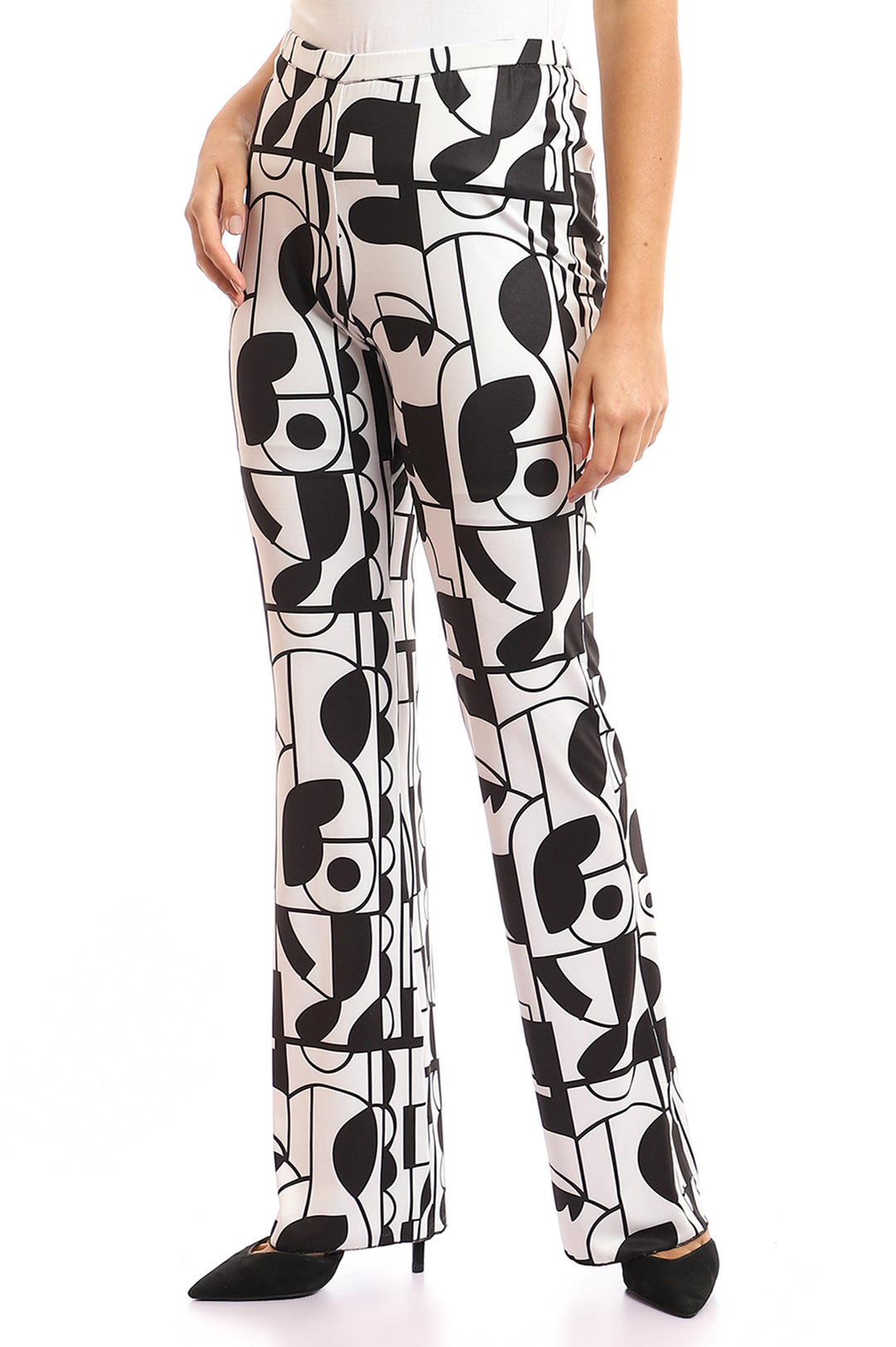 Patterned Lycra Flare Pants