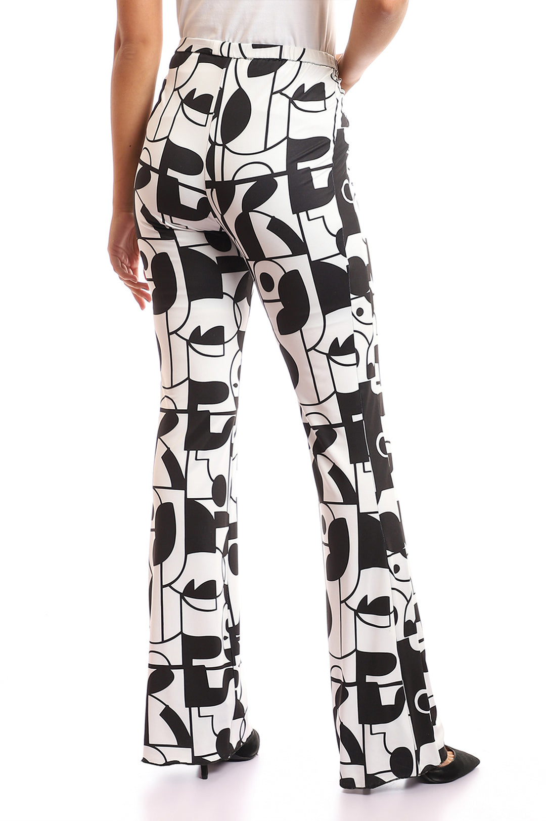 Patterned Lycra Flare Pants