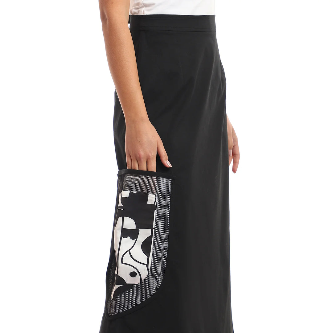 A-line Skirt With Patterned Pocket