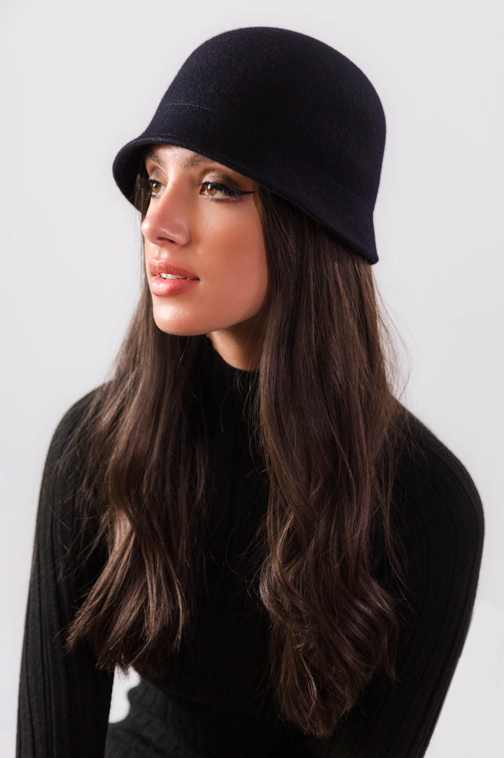 Black Wool Bucket Hat