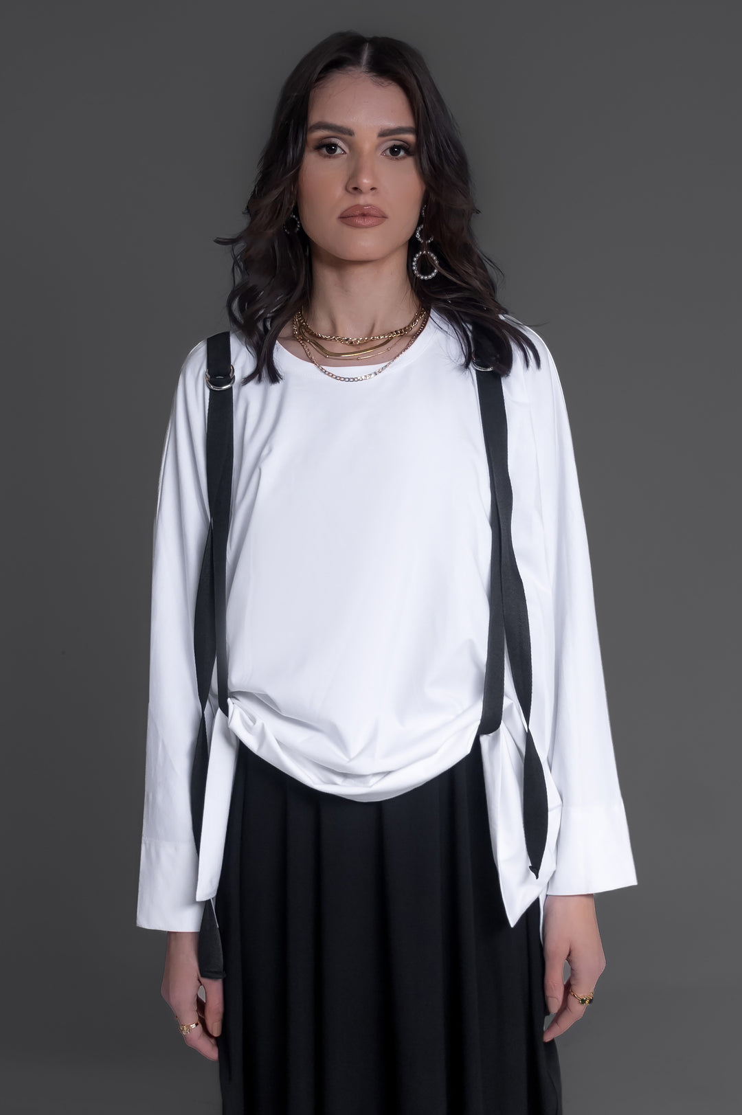 3/4 Sleeve T-Shirt with Suspenders