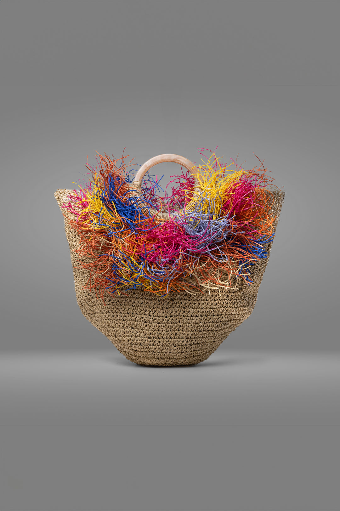 Color Burst Raffia Bag