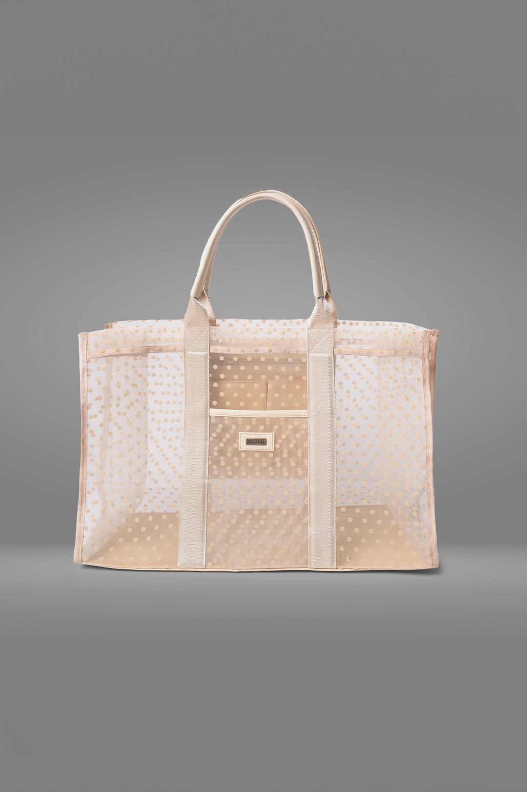 Seaside Mesh Tote Bag In Beige