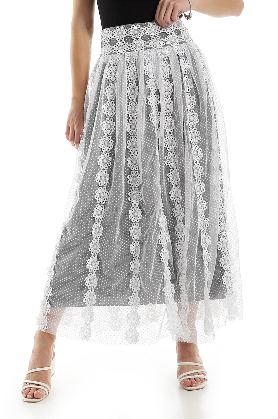 Lace Straight Skirt With Slip