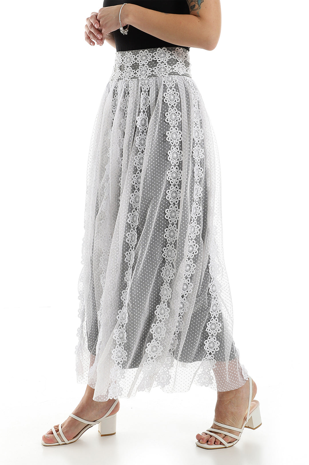 Lace Straight Skirt With Slip