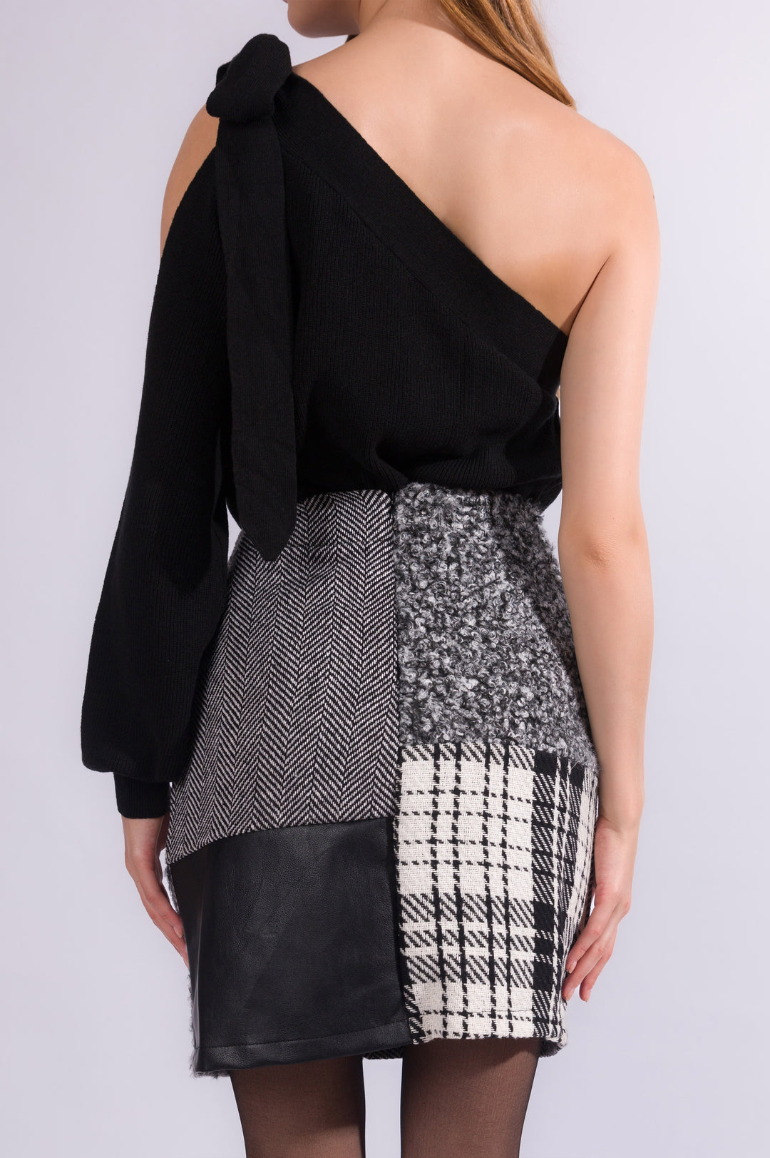 Black And White Patchwork Skirt