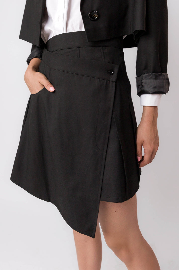 Asymmetric Croizet Miniskirt