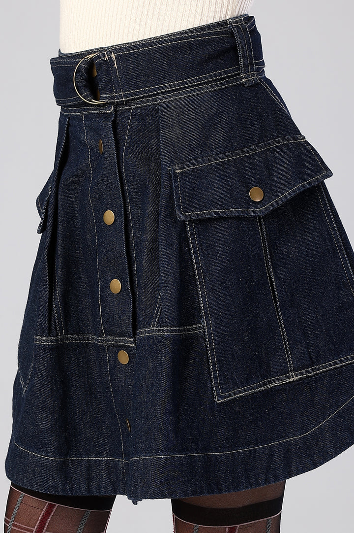 The Rebel Utility Denim Skirt