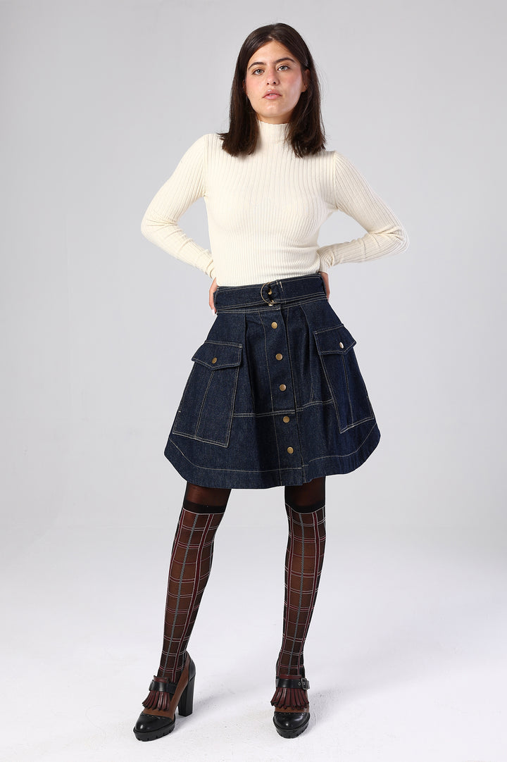The Rebel Utility Denim Skirt