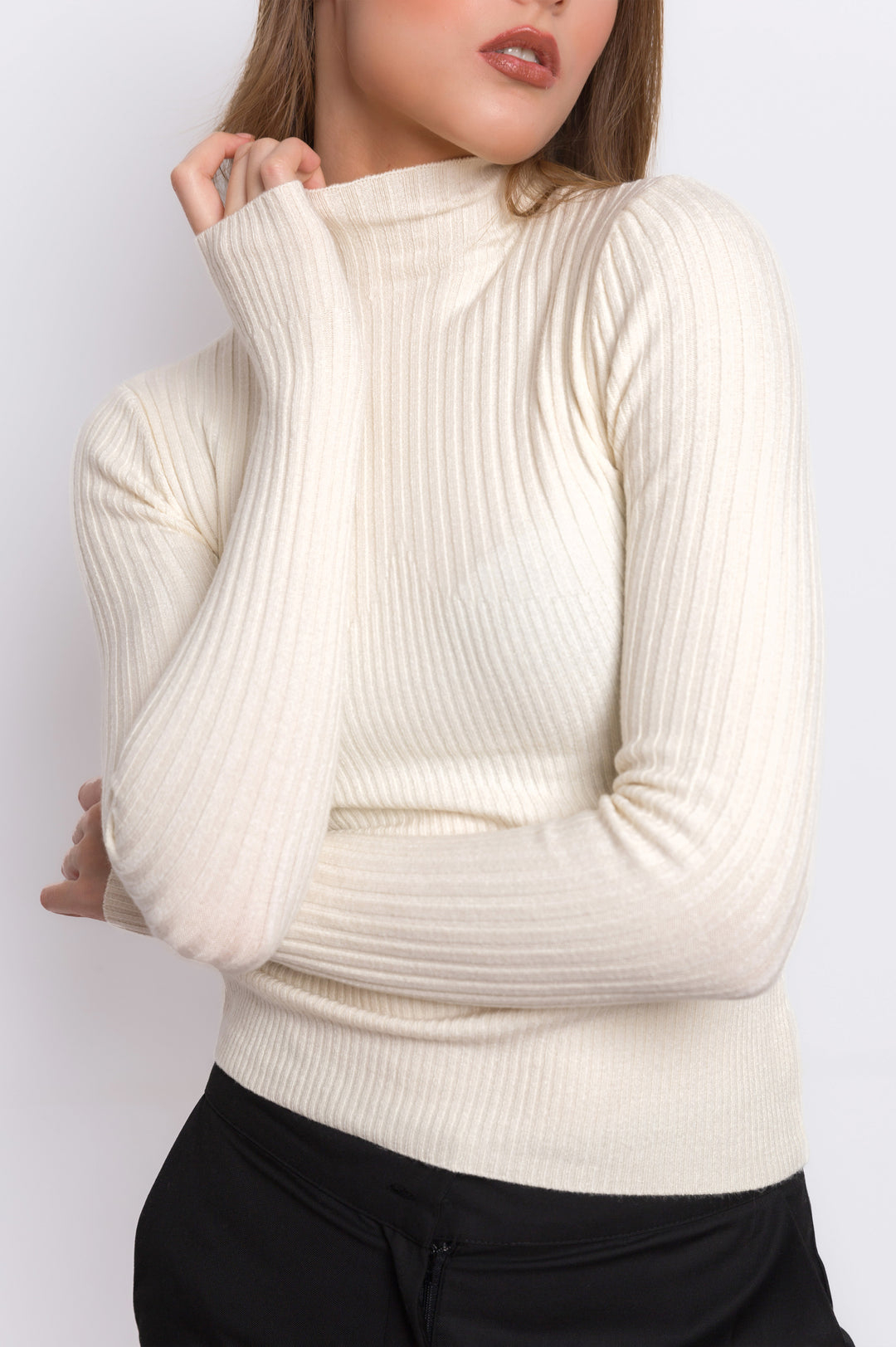 Ribbed Turtleneck Sweater