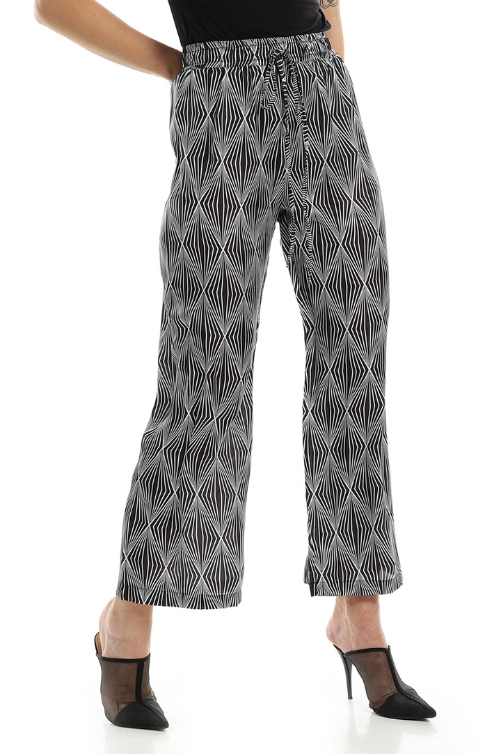 Wide Patterned Silk Pants