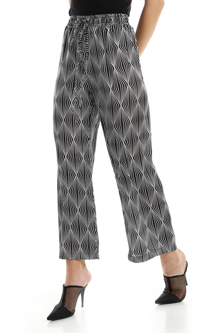 Wide Patterned Silk Pants
