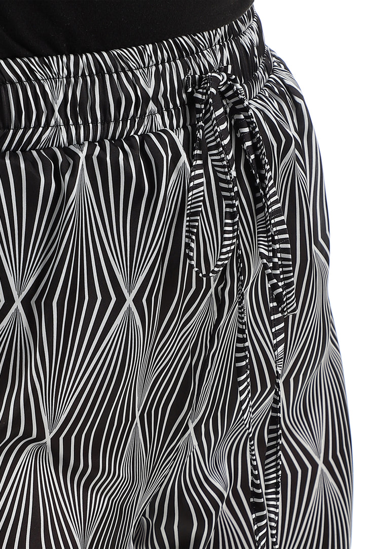 Wide Patterned Silk Pants