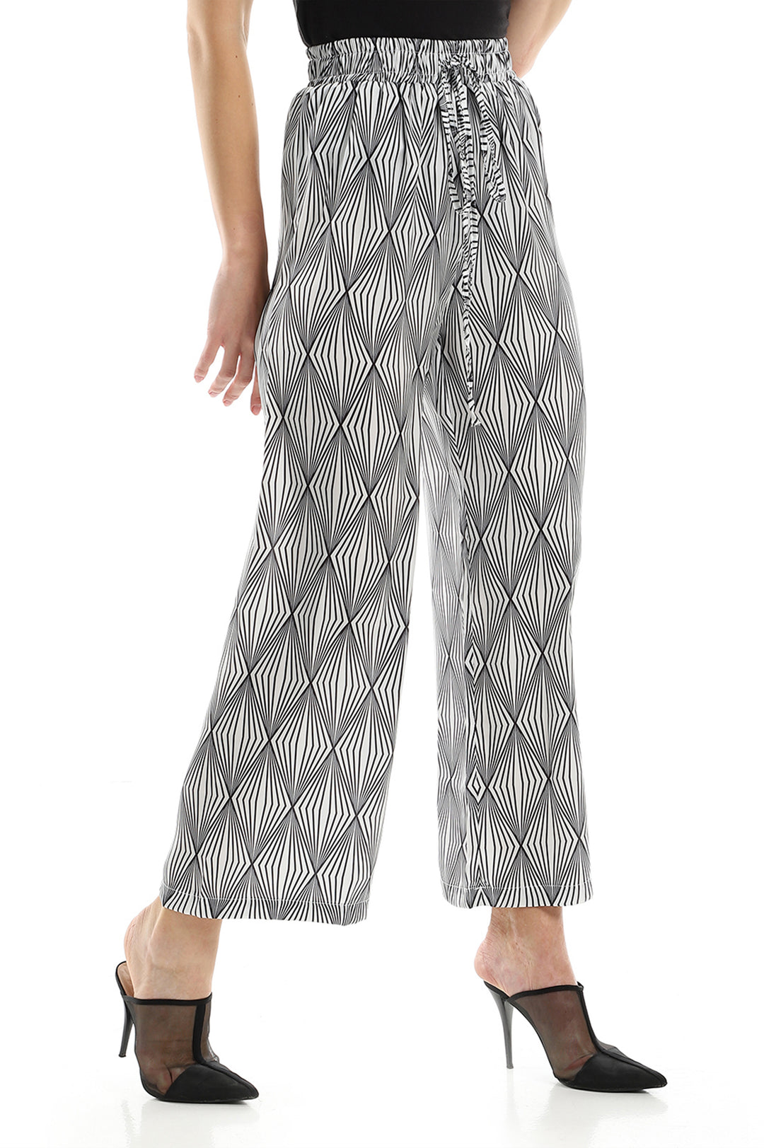 Wide Patterned Silk Pants