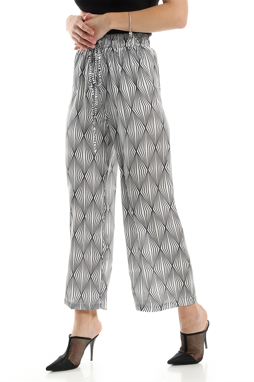 Wide Patterned Silk Pants