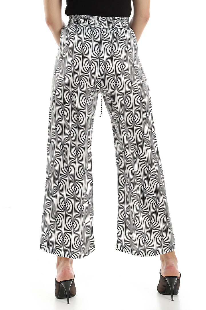 Wide Patterned Silk Pants