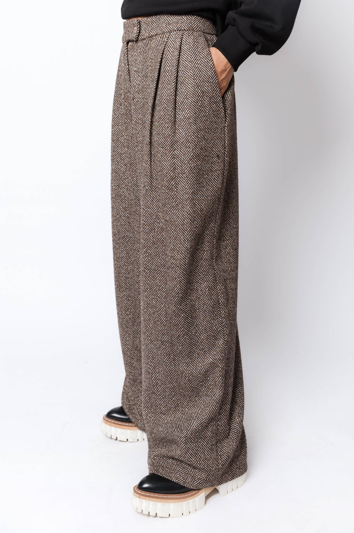 Brown High Waisted Wide Leg Pants