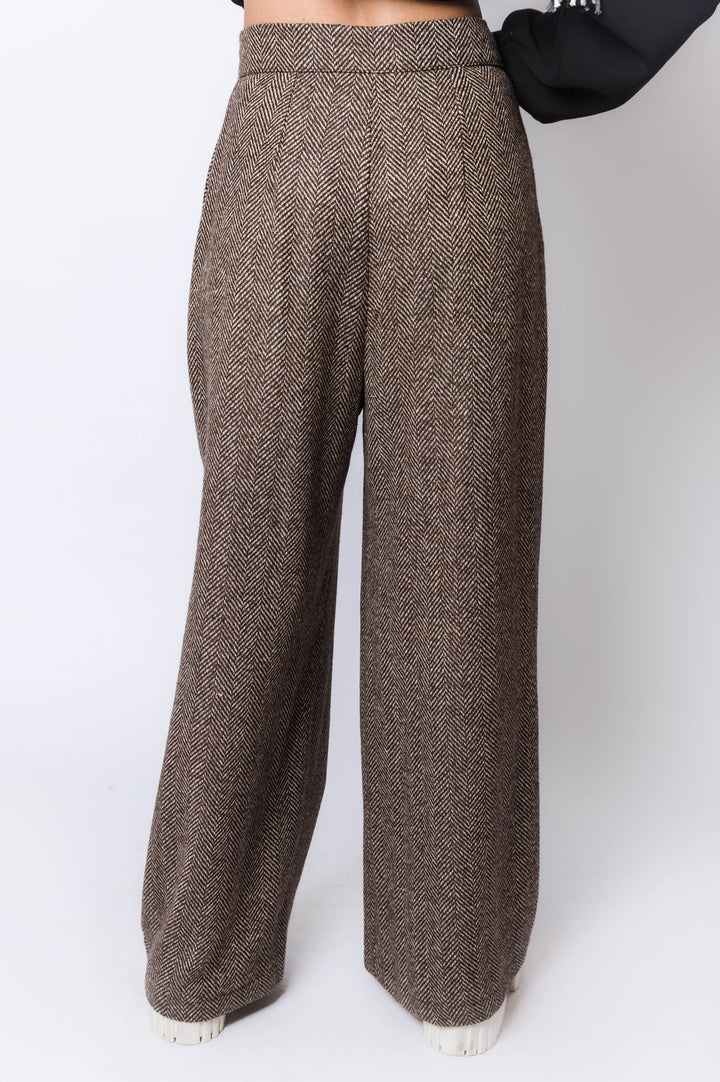 Brown High Waisted Wide Leg Pants