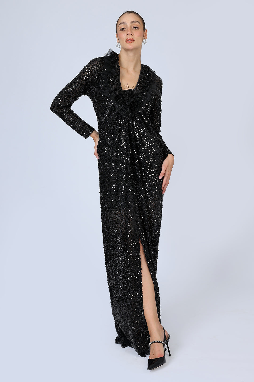 Drapped Sequin Dress