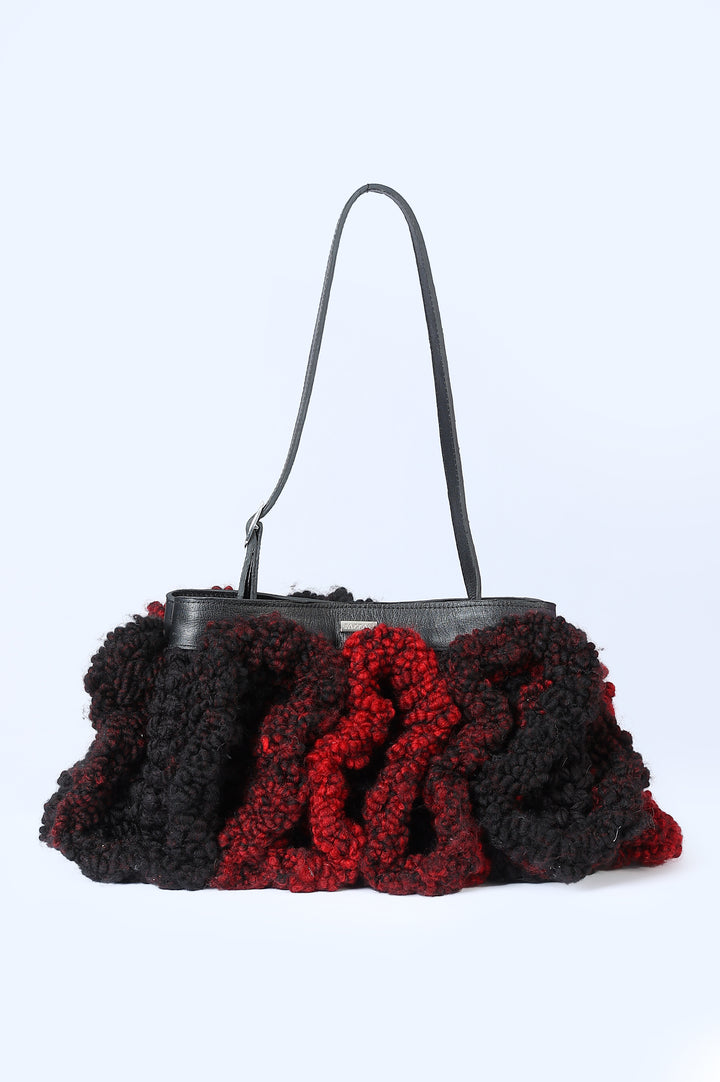 Handmade Knitted Bag in Red