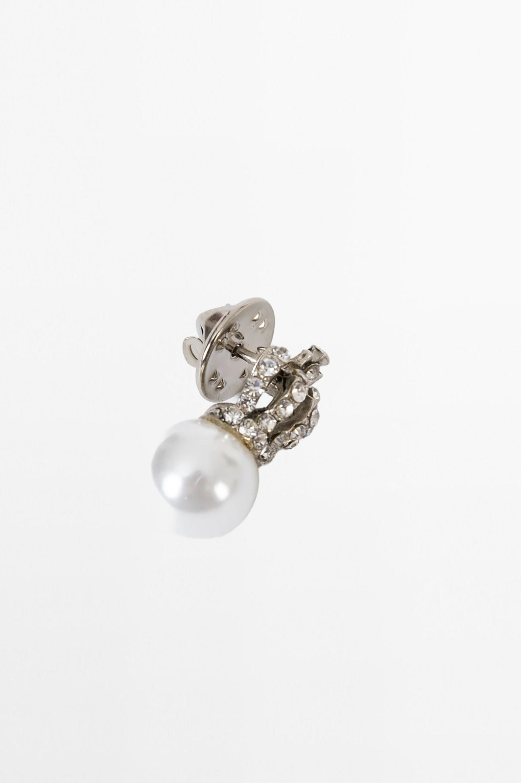 Crown & Pearl Pin Brooch