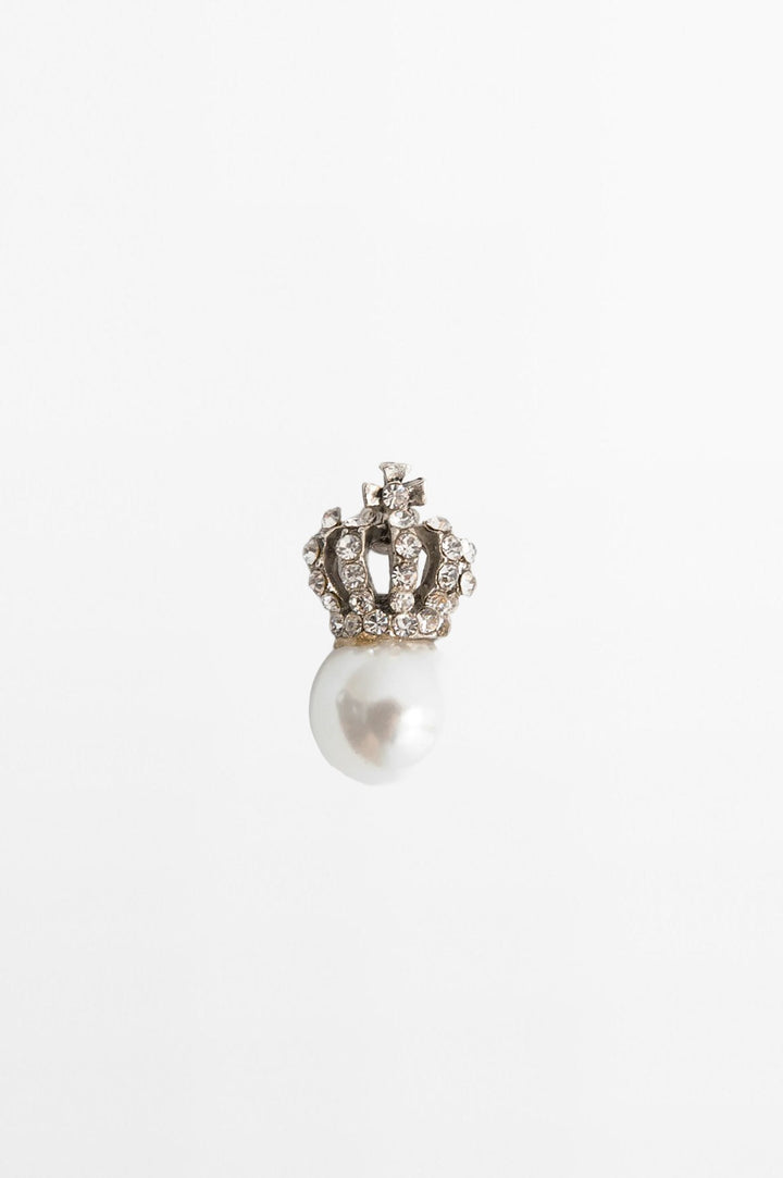 Crown & Pearl Pin Brooch