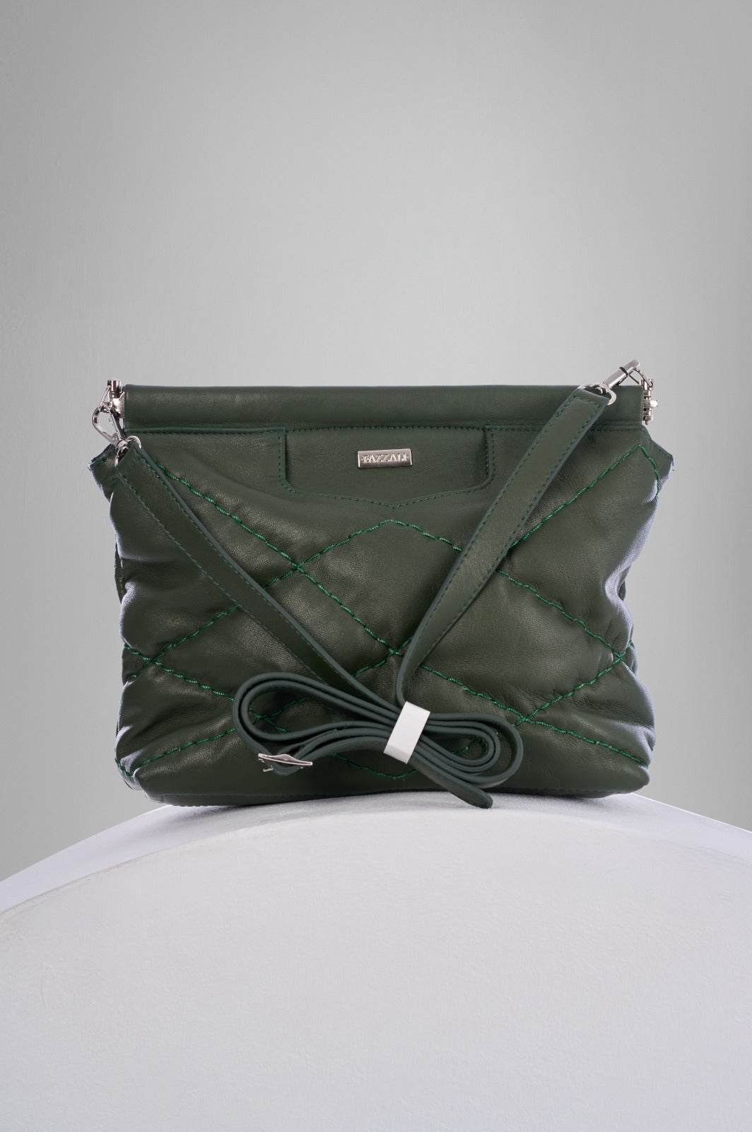 Quilted Genuine Leather Crossbody Bag