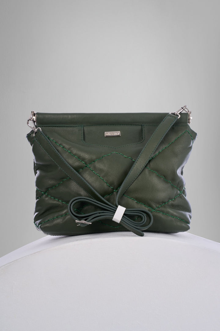 Quilted Genuine Leather Crossbody Bag