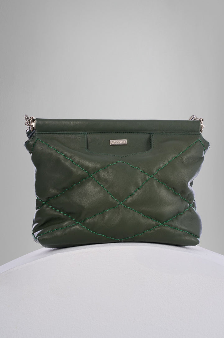 Quilted Genuine Leather Crossbody Bag