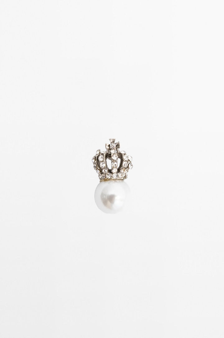 Crown & Pearl Pin Brooch