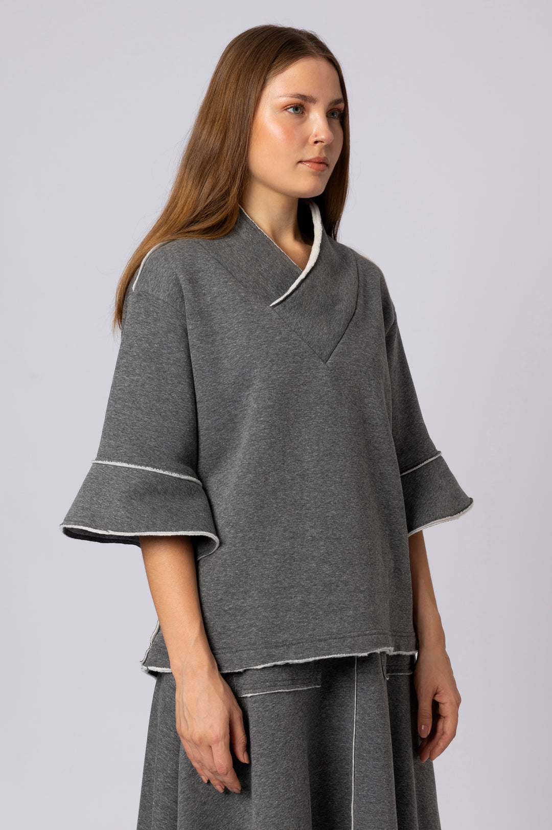 Melton Sweatshirt In Grey